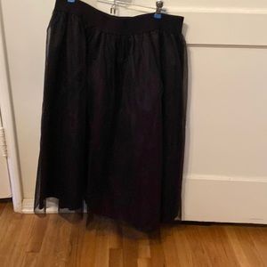 Black tulle midi skirt 2X